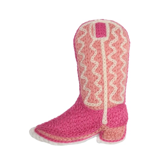 Pink Cowboy Boot Filled Patch Embellishment by Celebrate It™